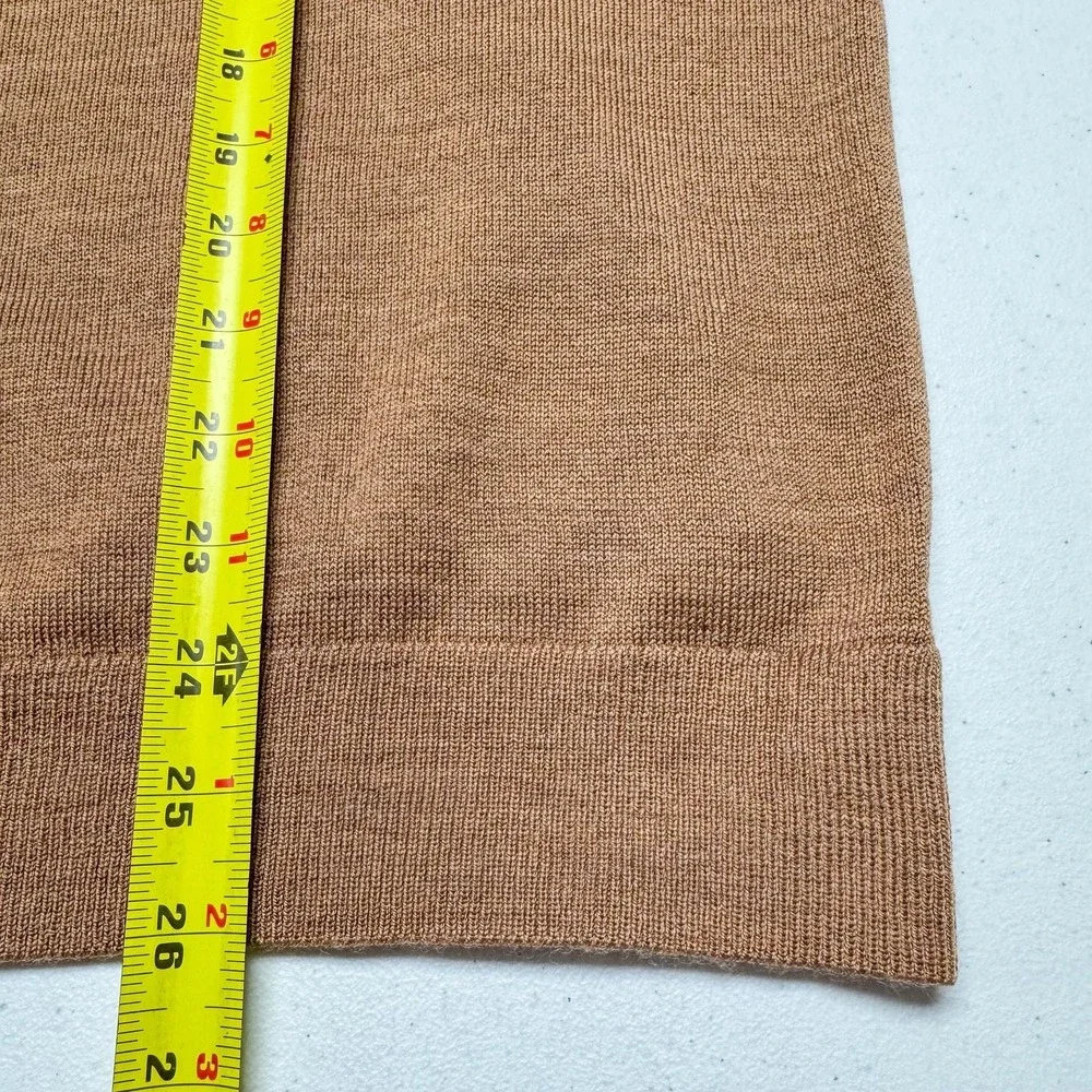 Banana Republic Sweater Mens Large Brown 100% Merino Wool V Neck‎ Pullover Knit